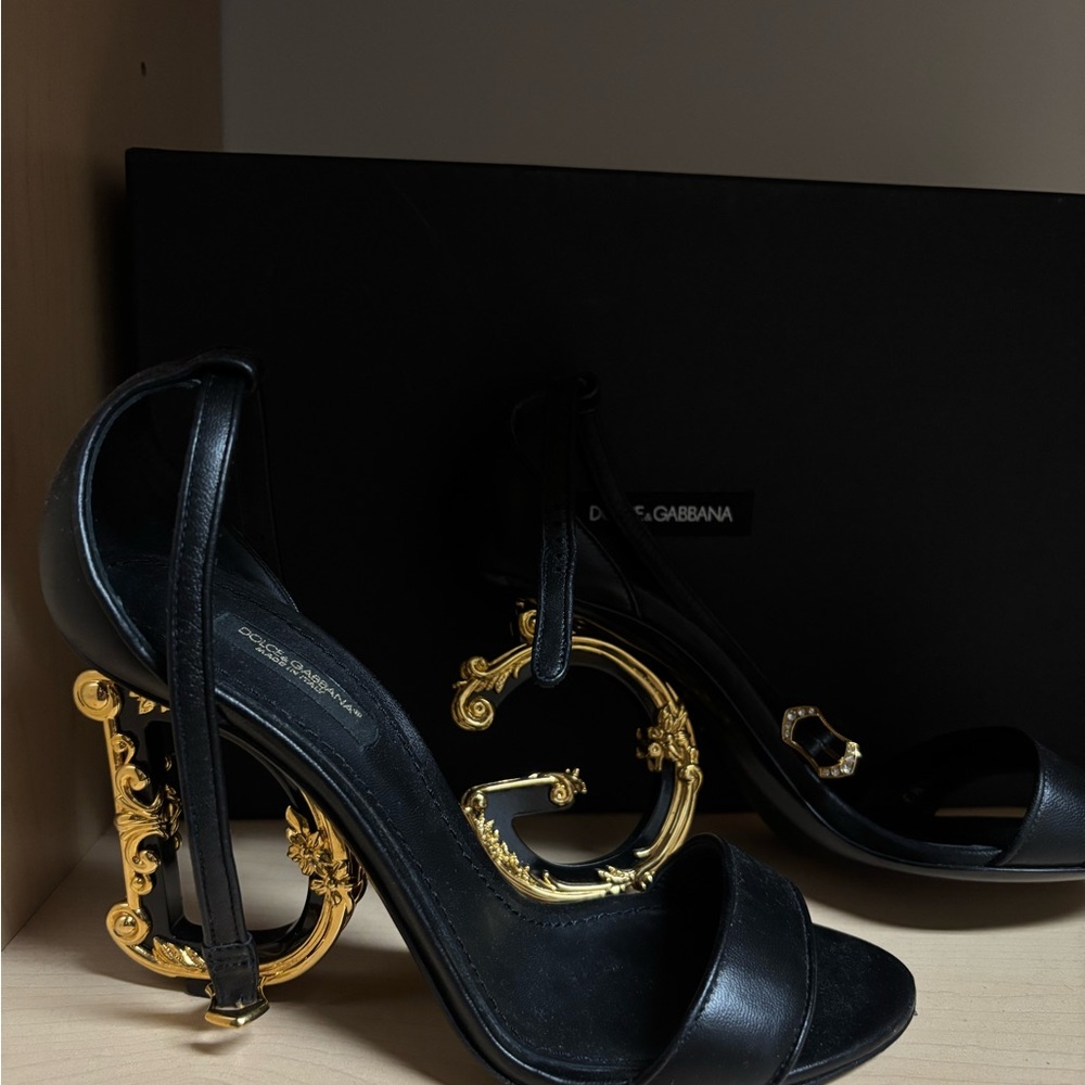 Dolce & Gabbana Black and Gold Women's Heels